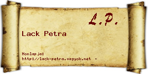 Lack Petra névjegykártya